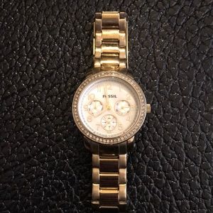 Fossil Gold Studded Crystal Watch